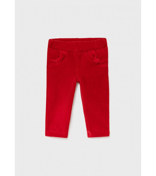 Pantaloni rosii lungi raiati basic bebe fata 00514 MY-PL34Y