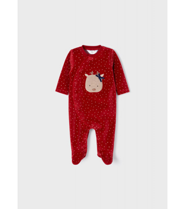 Pijama rosie catifea pentru nou-nascut ECOFRIENDS 2613 MAYORAL MY-BD09M