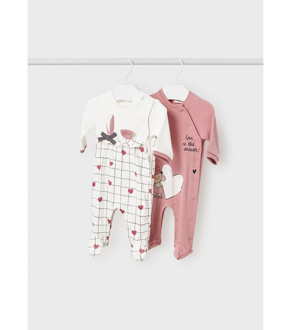 Set 2 pijamale tricot pentru nou-nascut ECOFRIENDS 2614 MY-SET60M