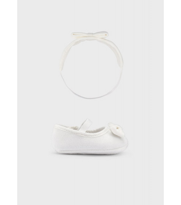 Pantofi cu bentita alb pentru nou-nascut 9568 MAYORAL MY-PANTF01M