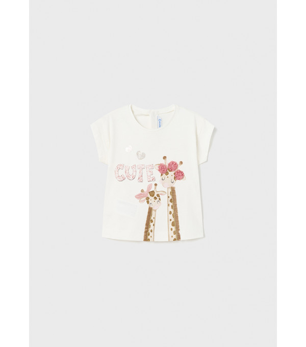    Tricou cu aplicatii decorative din bumbac sustenabil pentru bebe 1009 MY-BL49V