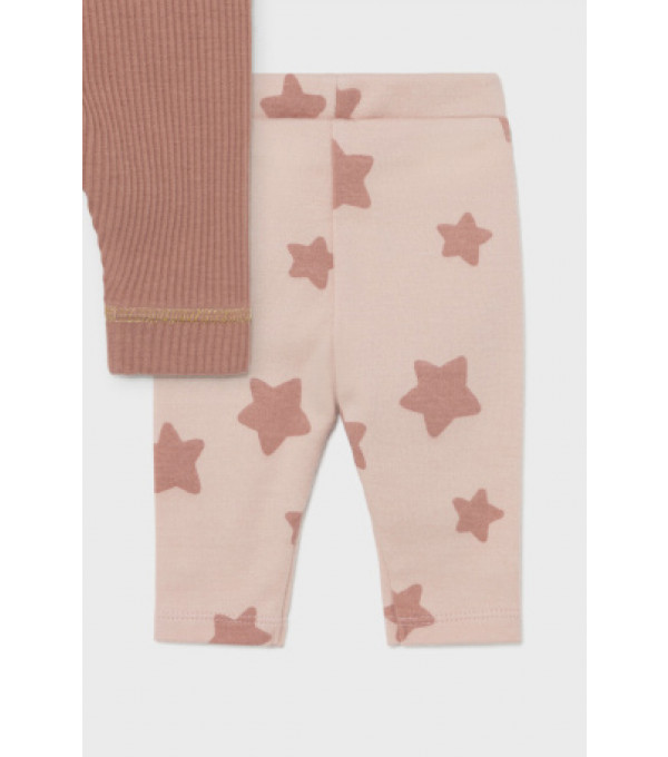Pantalon roz pudra cu stele nou-nascut fata 2706 MY-PL23Y