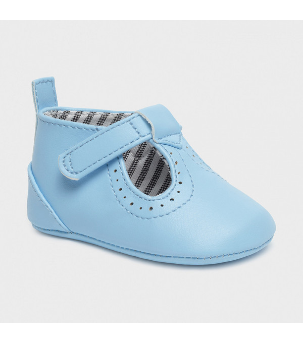 Pantofi bleu piele ecologica nou-nascut baiat 9392 MY-PANTF08X