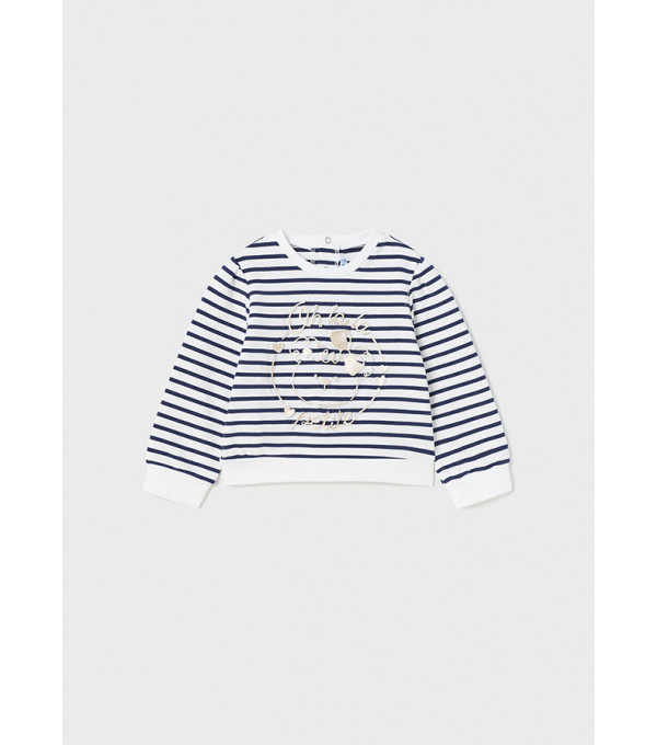 Bluza alba dungi sport din bumbac pentru bebe MAYORAL 1405 MY-BL23V