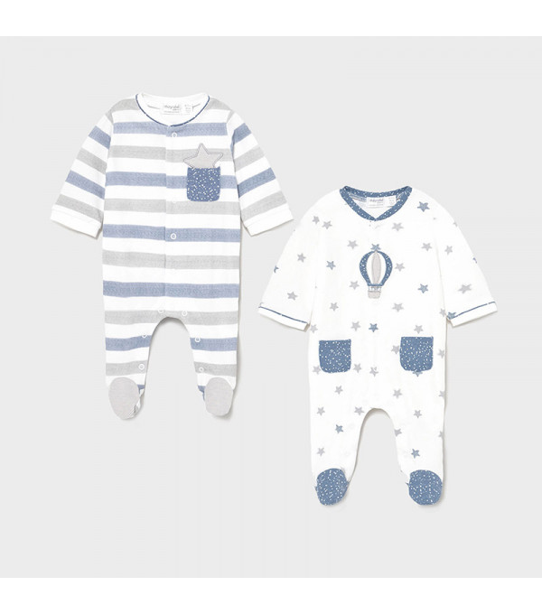 Set 2 pijamale nou-nascut albastru 1625 MY-SET15X