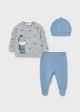 Set pantaloni cu botosei plus cardat nou-nascut baiat 2510 MY-SET08Y 