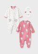 Set ECOFRIENDS 2 pijamale cu bavetica nou-nascut fata 2670 MY-SET21Y