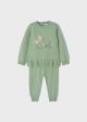 Set verde tricot cu pantaloni pentru bebe 2543 MY-CS04M