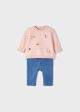 Set peach 2 perechi pantaloni denim nou-nascut ECOFRIENDS MAYORAL 2596 MY-SET08M