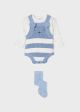 Set salopeta blue ice tricot pentru nou-nascut ECOFRIENDS 2637 MY-SET01M