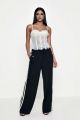 Pantaloni lungi negrii cu linii IT-PL02J