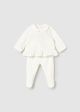Set alb cu pantaloni cu botosei bebe fata MAYORAL 2554 MY-SET02F