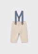 Pantaloni crem lungi bretele nou-nascut MAYORAL 2576 MY-PL13F