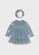 Rochie albastra din catifea cu bentita MAYORAL 2904 MY-R32F