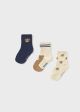 Set sosete bej/bleumarin cu ursuleti baietel MAYORAL 10008 MY-SOS57F