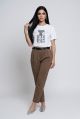 Pantaloni dama maro cu cureaIT-PL11F