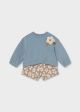Set cu bermude si imprimeu floral bleu bebe MAYORAL 2201 MY-CS41Z