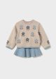 Set bluza si fusta tricot bordo bleu MAYORAL 2952 MY-CS45Z