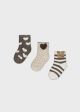 Set 3 perechi sosesete cu inimioare maro bebe MAYORAL 10250 MY-SOS03Z