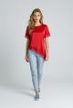 Tricou rosu asimetric cu dantela IT-BL15J