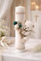 Lumanare catifea crem si urs NB-LUMANARE01A 1209