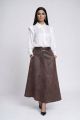 Fusta lunga din piele maro cu finisaj mat IT-FL05F