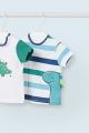 Tricou cu dungi din bumbac sustenabil pentru nou-nascut 1002 MY-BL03V