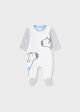 Pijama alba din bumbac sustenabil pentru nou-nascut 1757 MY-BD11V