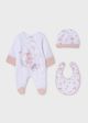 Pijama roz din bumbac sustenabil pentru nou-nascut 9448 MY-PIJA07T