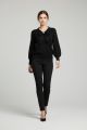Bluza neagra cu maneci usor transparente IT-BL53F