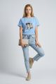 Tricou albastru cu imprimeu IT-BL08J