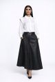 Fusta lunga din piele neagra cu finisaj mat IT-FL05F