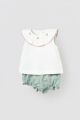 Set nou-nascut tricou alb cu pantaloni scurti verzi MAYORAL 1642 MY-CS26J
