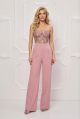 Salopeta lunga roz cu pantaloni evazati BBY-SL01J