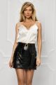 Maiou alb satinat accesorizat cu dantela BBY-BL14F