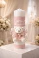 Lumanare cu dantela roz si ursulet NB-LUMANARE01V 1210