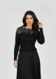 Bluza tricotata neagra cu aplicatii pietre IT-BL130F