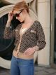 Cardigan bej cu imprimeu IT-BL23F