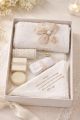 Trusou complet alb cu funda bej si perle 1231 NB-TRUSOU01X