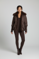 Geaca maro cu guler de blana artificiala IT-G12F