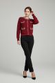 Bluza  bordo dama accesorizata cu perle it-bl52f