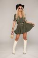 Rochie kaki cu pliuri IT-R32A