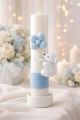 Lumanare alba cu ursulet albastru NB-LUMANARE01V 1204