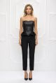 Corset negru din piele eco BBY-CO05J