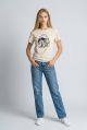 Tricou bej cu imprimeu IT-BL08J