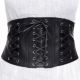 Centura corset lata din piele ecologica cu 3 randuri de sireturi si capse metalice IT-CU01M