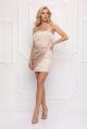 Rochie bej scurta BBY-R43J