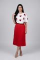 Fusta lunga rosie cu pliuri IT-FL01J