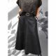 Fusta lunga din piele neagra cu finisaj mat IT-FL05F