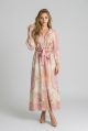 Rochie roz cu imprimeu si cordon in talie IT-RL02J